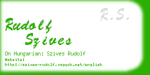 rudolf szives business card
